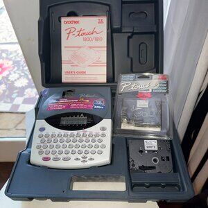 Brother PT 1800 1810 Label Maker Hard Carrying Case Extra Tapes Manual Retired